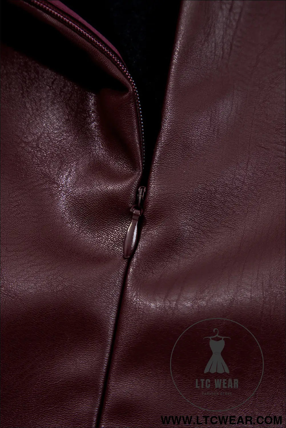 Wild Ginger  Faux Leather Sleeveless Round Neck Mini Dress - L.T.C Wear Online Fashion Store