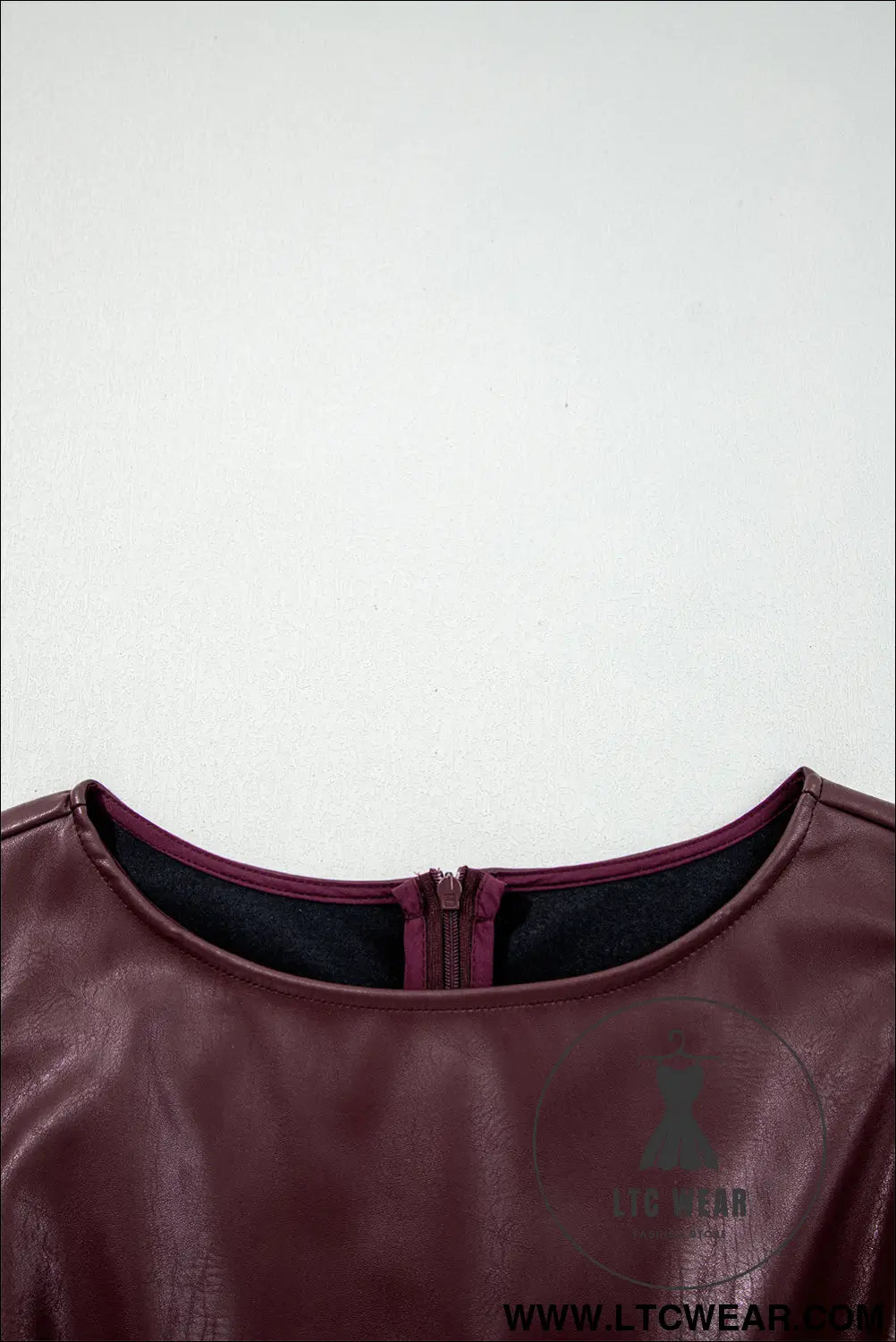 Wild Ginger  Faux Leather Sleeveless Round Neck Mini Dress - L.T.C Wear Online Fashion Store