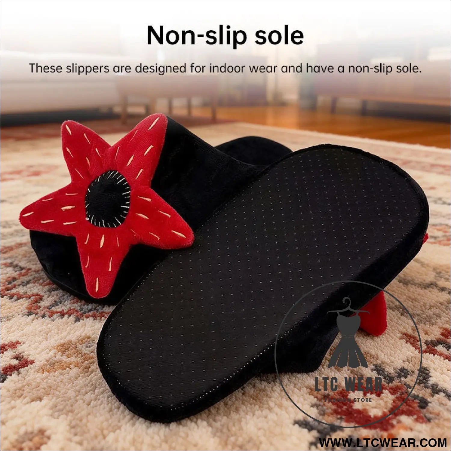 Winter plush slippers for women & men - floral fuzzy house shoes simple indoor gifts for christmas