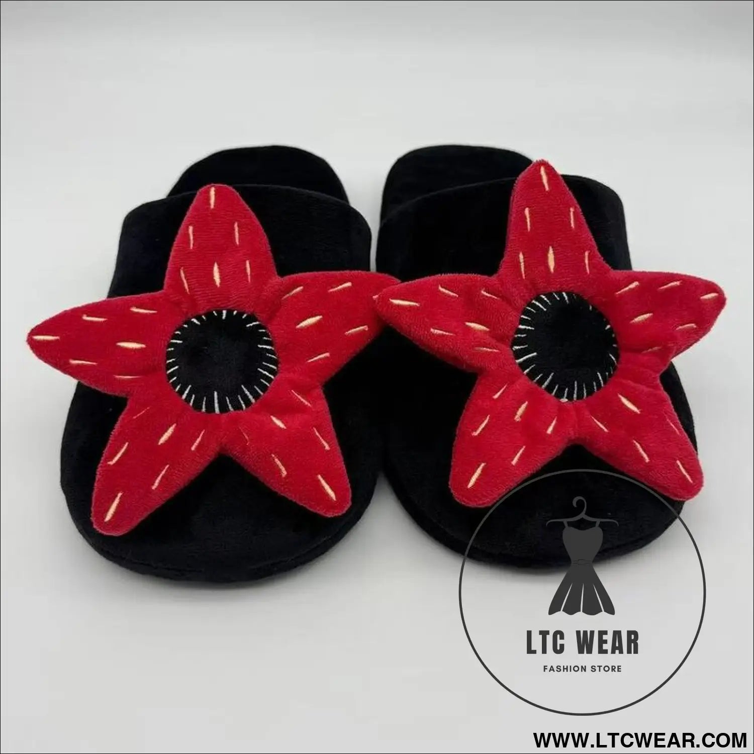 Winter plush slippers for women & men - floral fuzzy house shoes simple indoor gifts for christmas - man-28cm