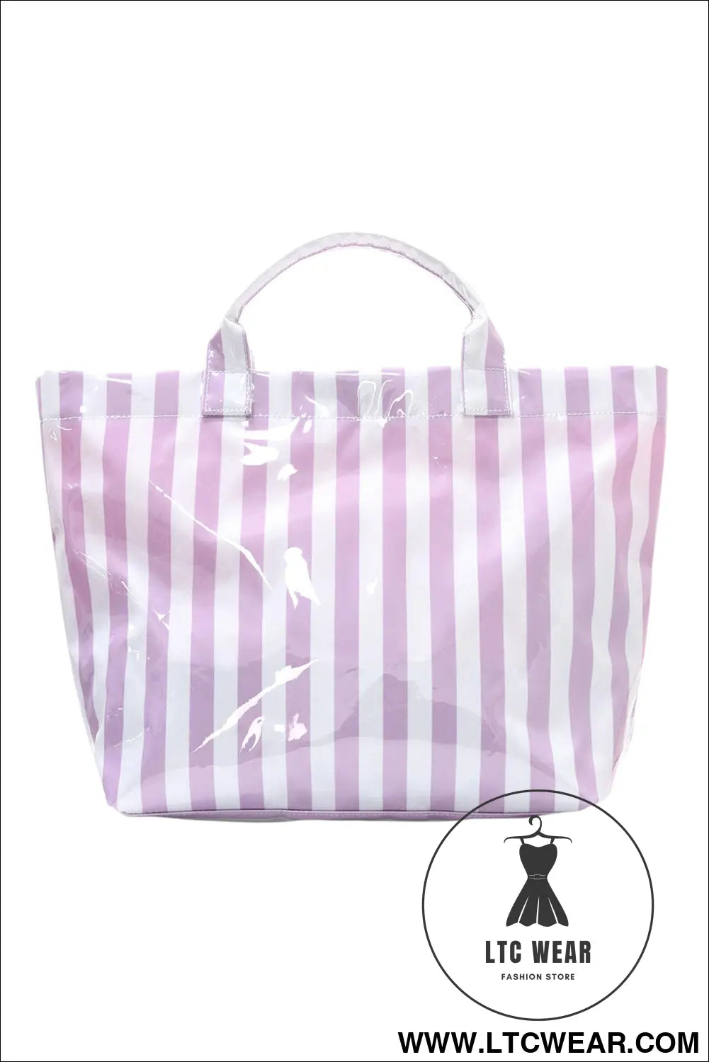 Wisteria glossy striped vinyl large tote bag - wisteria / one size / 95% pu + 5% alloy - handbags