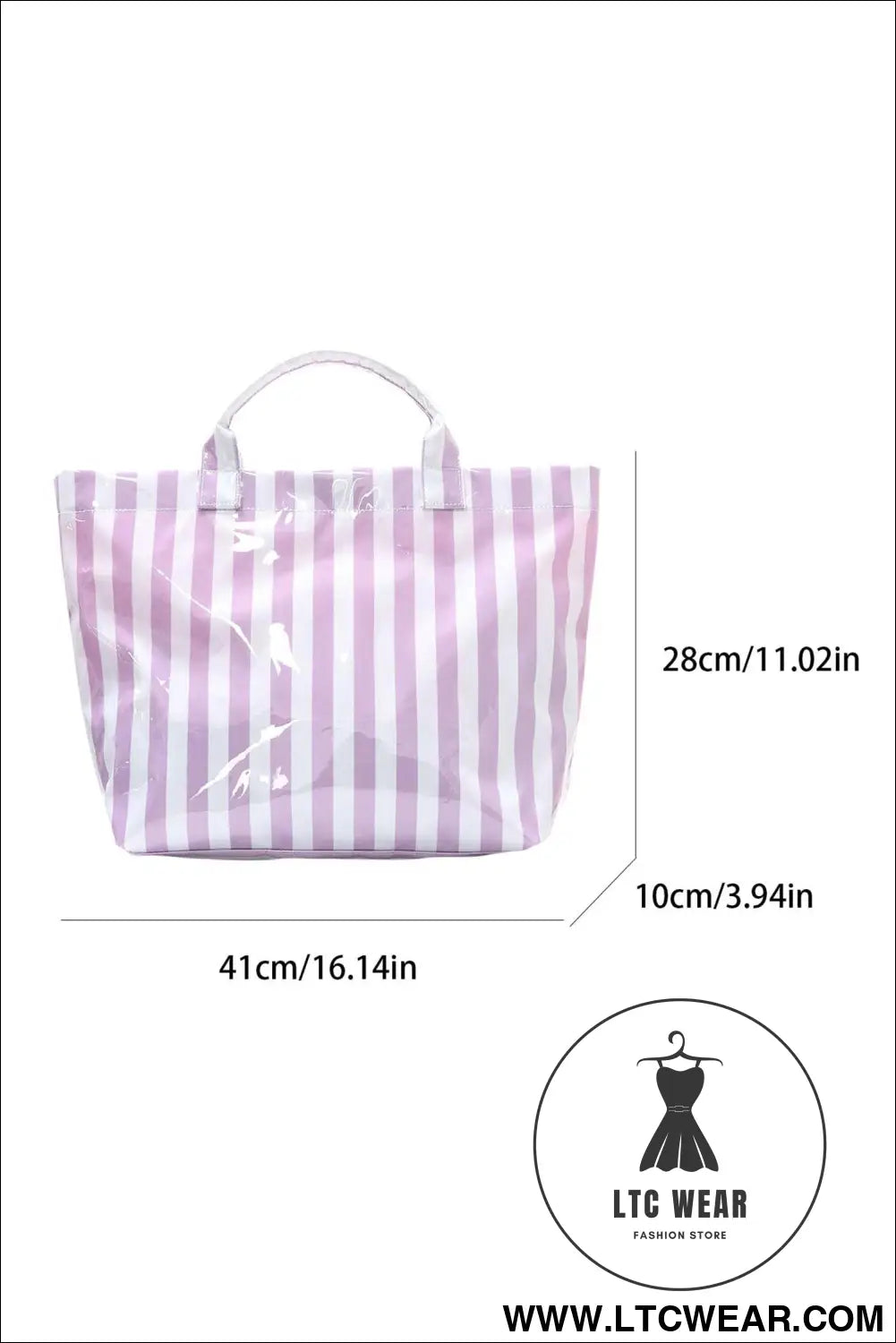 Wisteria glossy striped vinyl large tote bag - wisteria / one size / 95% pu + 5% alloy - handbags