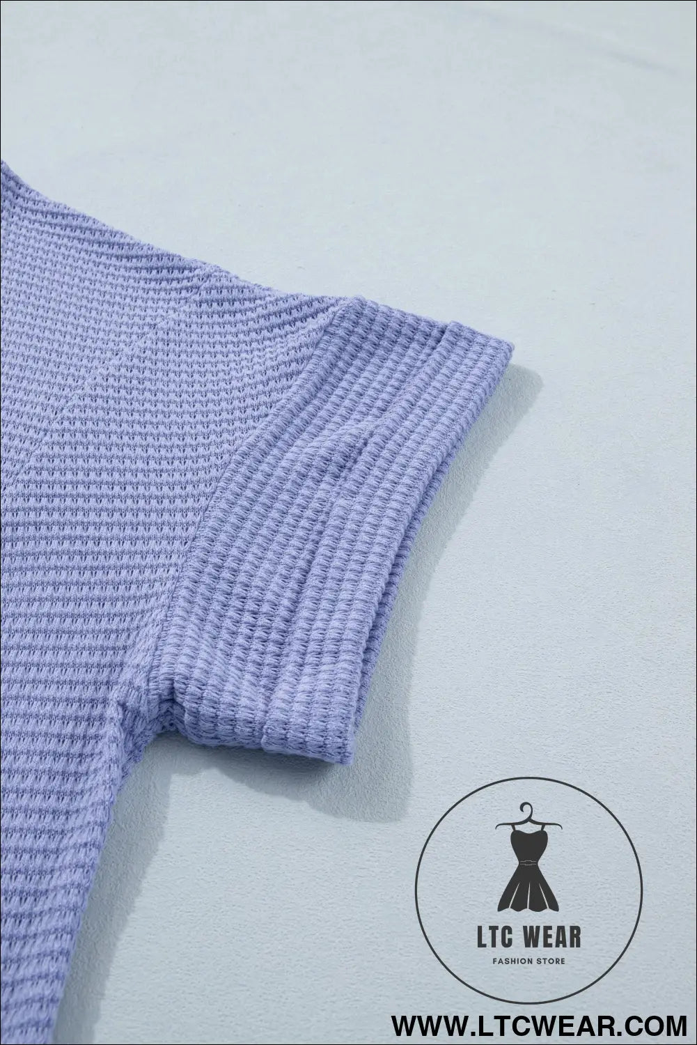 Wisteria v neck short sleeve plus size waffle knit top - plus size tops & tees