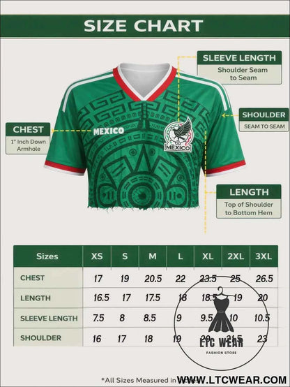 Womens Cropped Mexico Jersey