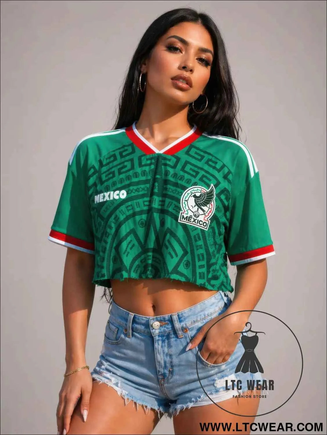 Womens Cropped Mexico Jersey