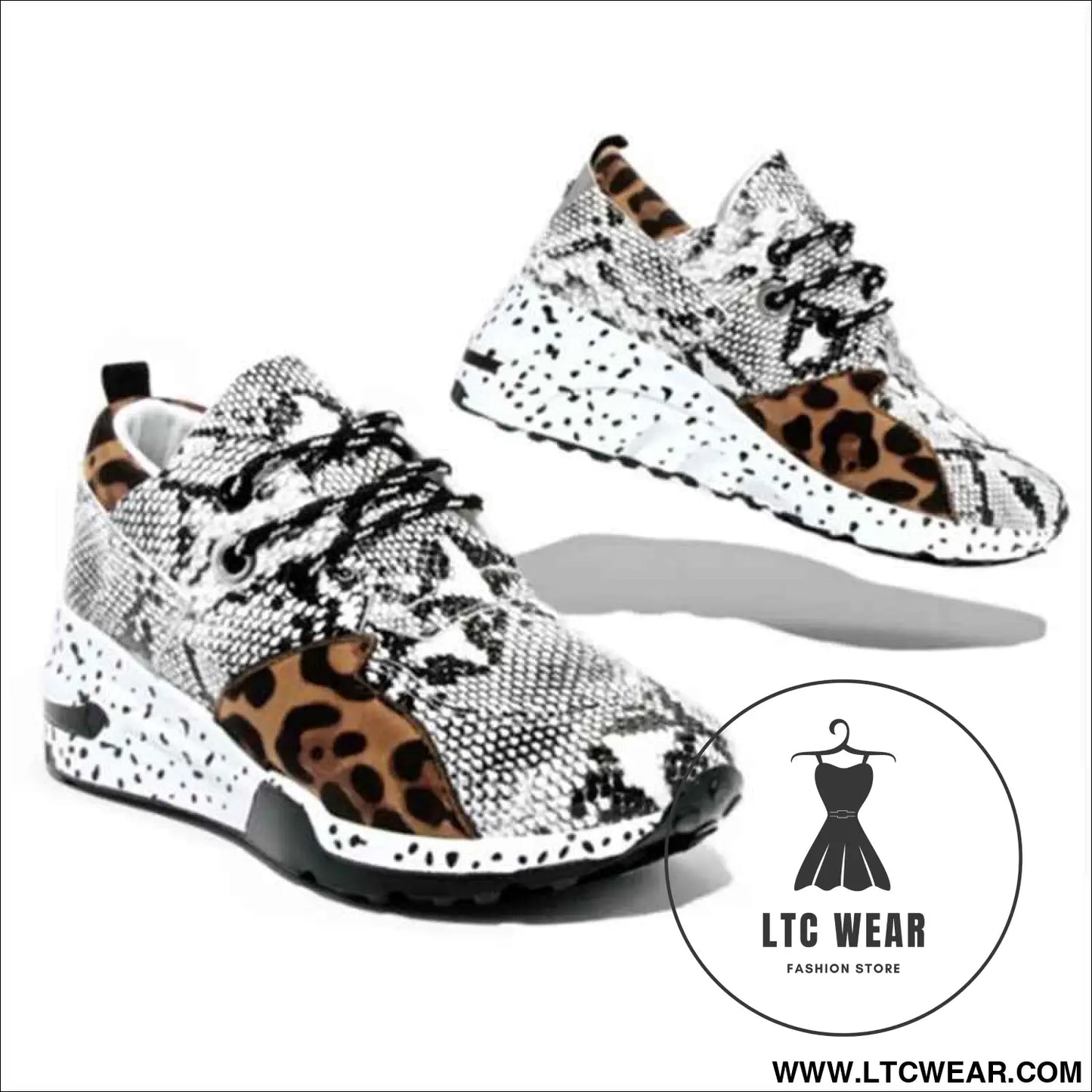 Women's Plus Size Platform Mixed-color Sneakers Stylish Lightweight Running Shoes Lace-up Front Flats