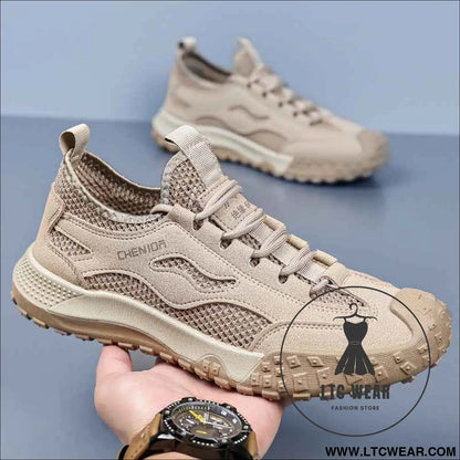 Work Safety Shoes for Men, Breathable Mesh Casual Shoes, Slip-Resistant Durable Hiking Shoes