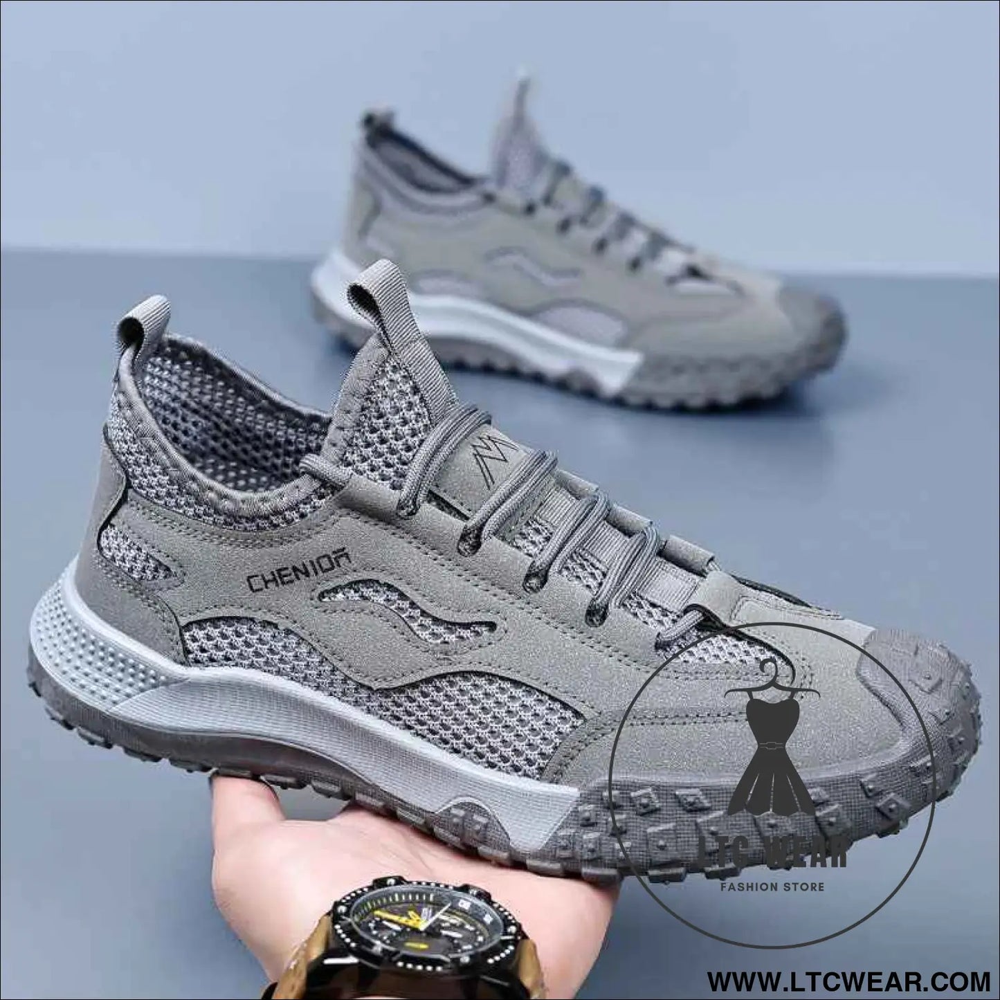 Work Safety Shoes for Men, Breathable Mesh Casual Shoes, Slip-Resistant Durable Hiking Shoes