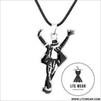World dance king michael jackson themed bracelet set with cool dance pose necklace jewelry