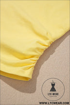 Yellow cream solid color cropped tank top and jogger pants set - pant sets