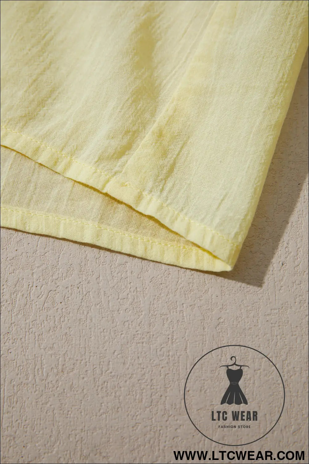 Yellow Cream V Neck Ruffle Trim Sleeveless Shift Top - L.T.C Wear Online Fashion Store