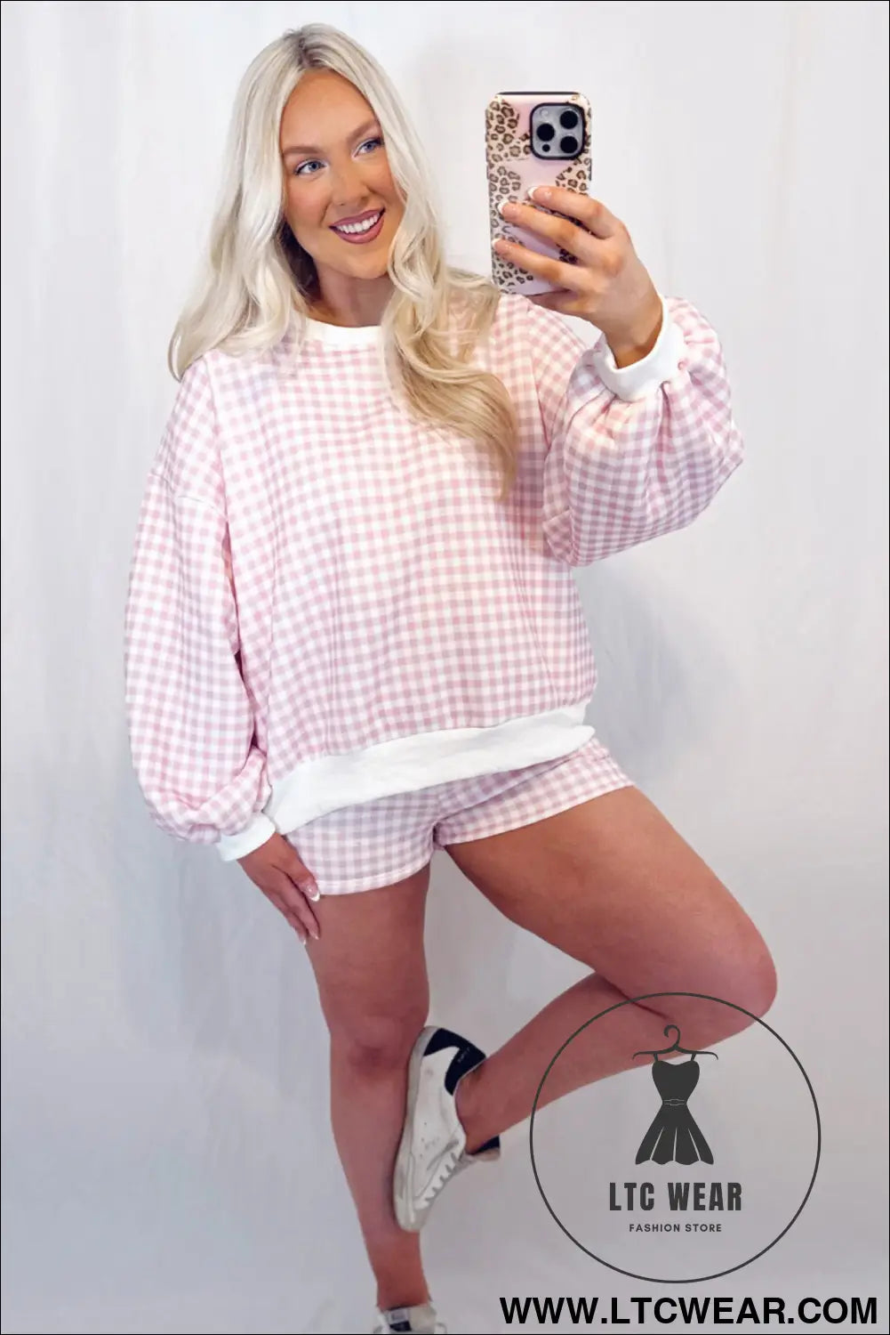 Yellow plaid baggy pullover drawstring casual shorts 2pcs outfit - short sets