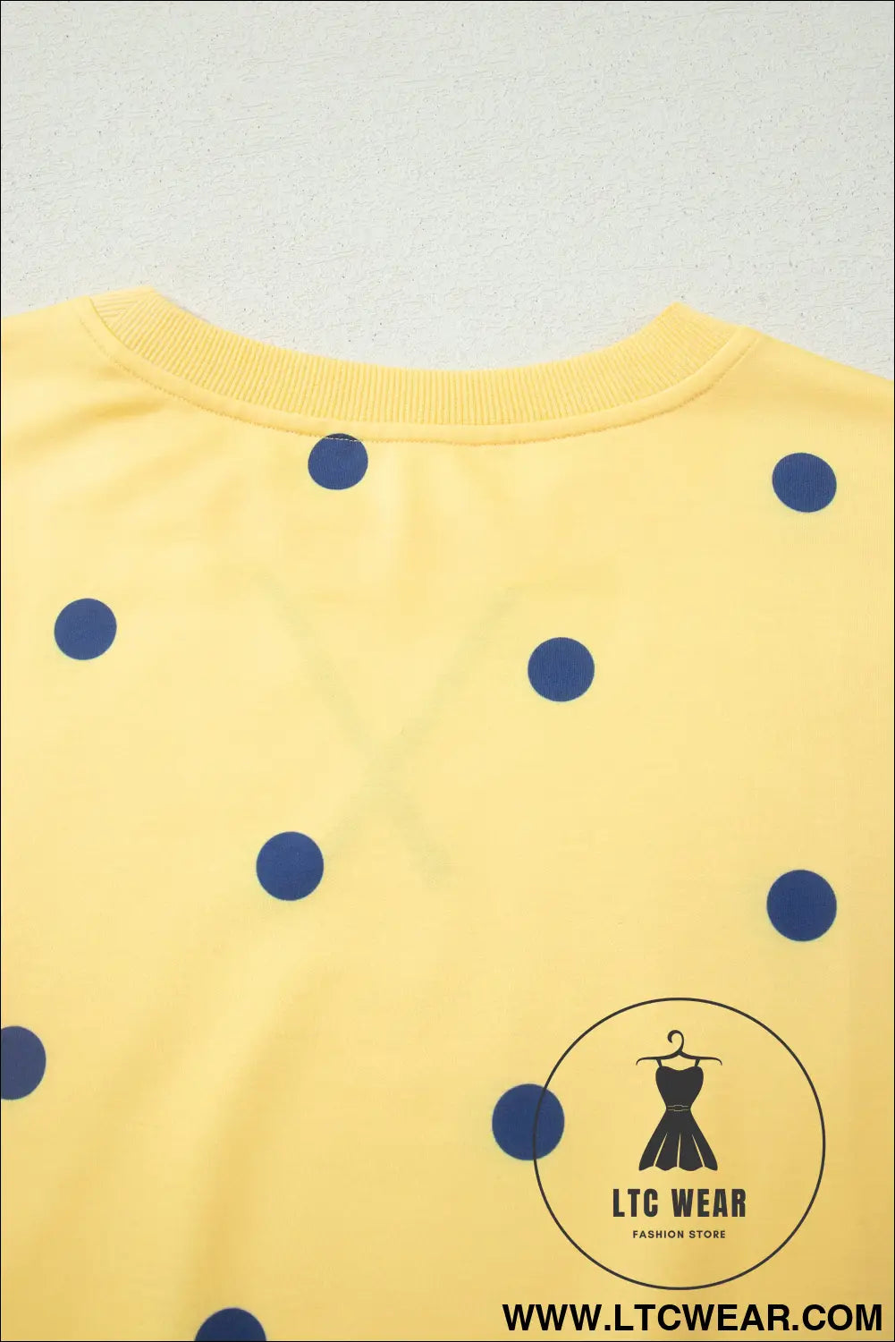 Yellow Polka Dot Print Crossed Seam Detail Oversize Tee - L.T.C Wear Online Fashion Store