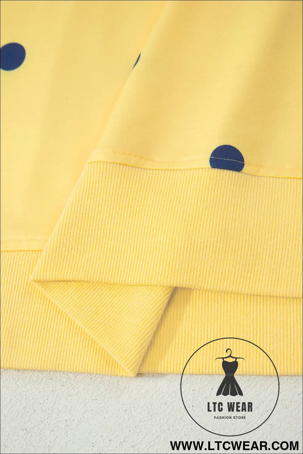 Yellow Polka Dot Print Crossed Seam Detail Oversize Tee - L.T.C Wear Online Fashion Store