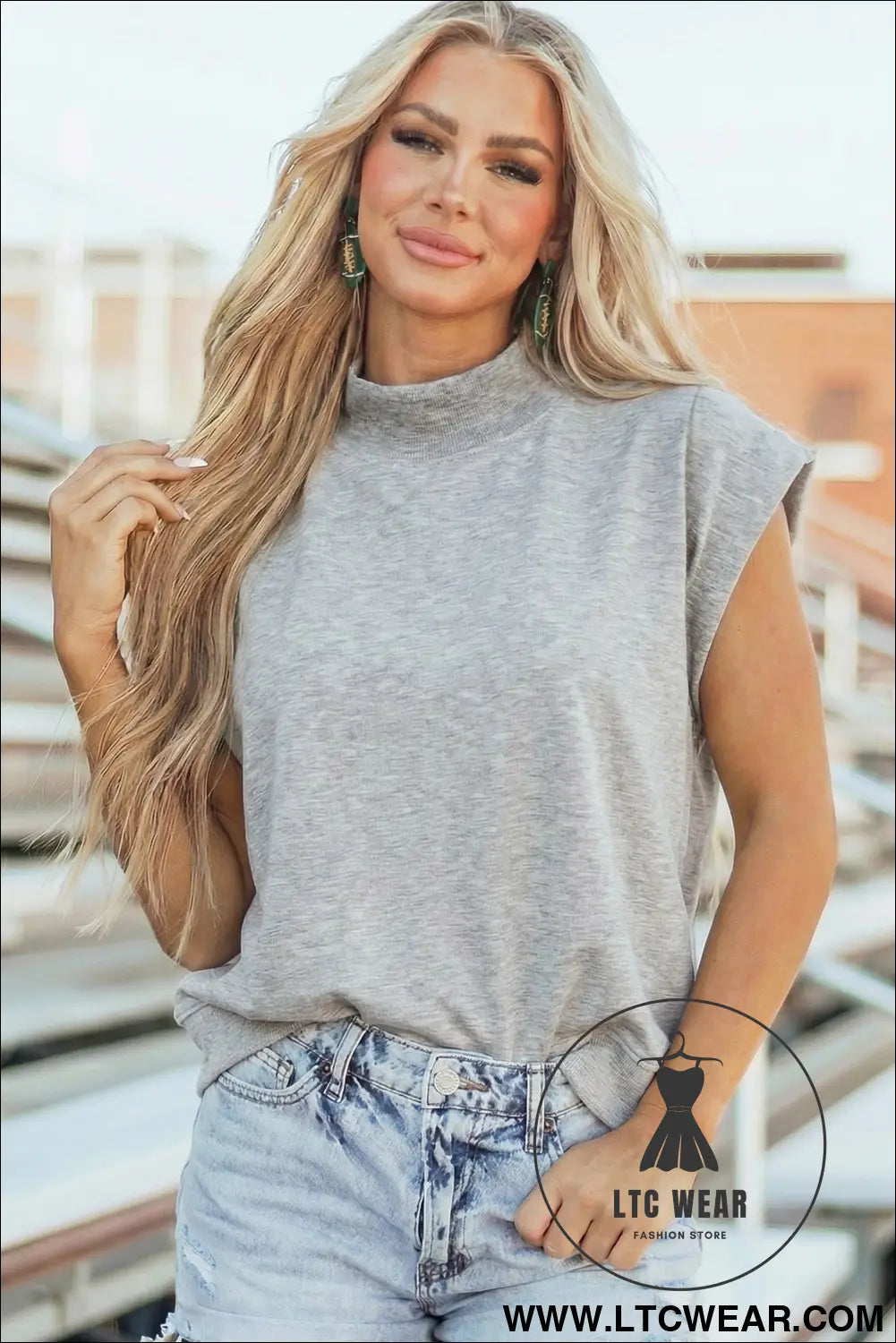 Yellow Solid Color High Neck Cap Sleeve Loose Top - L.T.C Wear Online Fashion Store