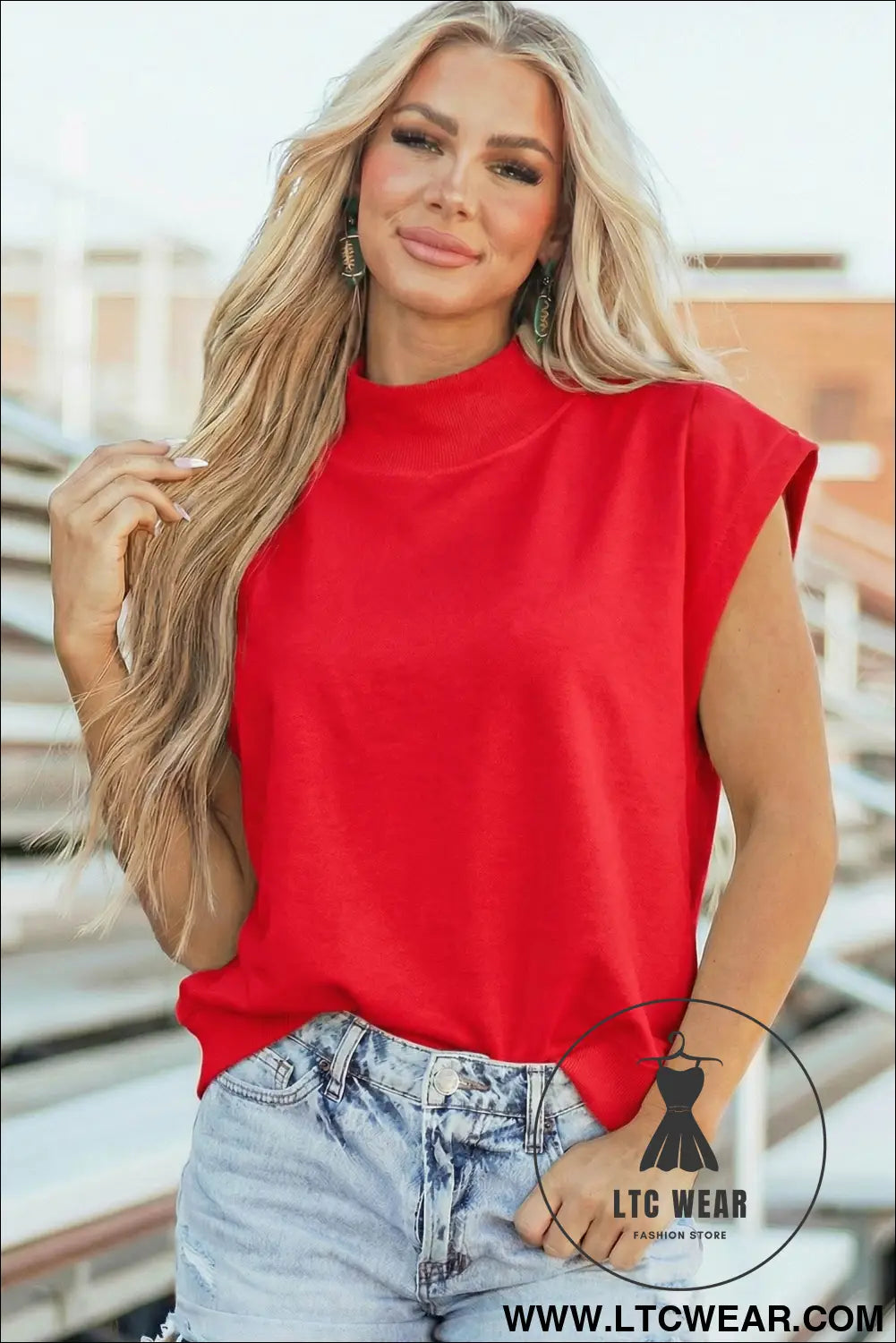 Yellow Solid Color High Neck Cap Sleeve Loose Top - L.T.C Wear Online Fashion Store