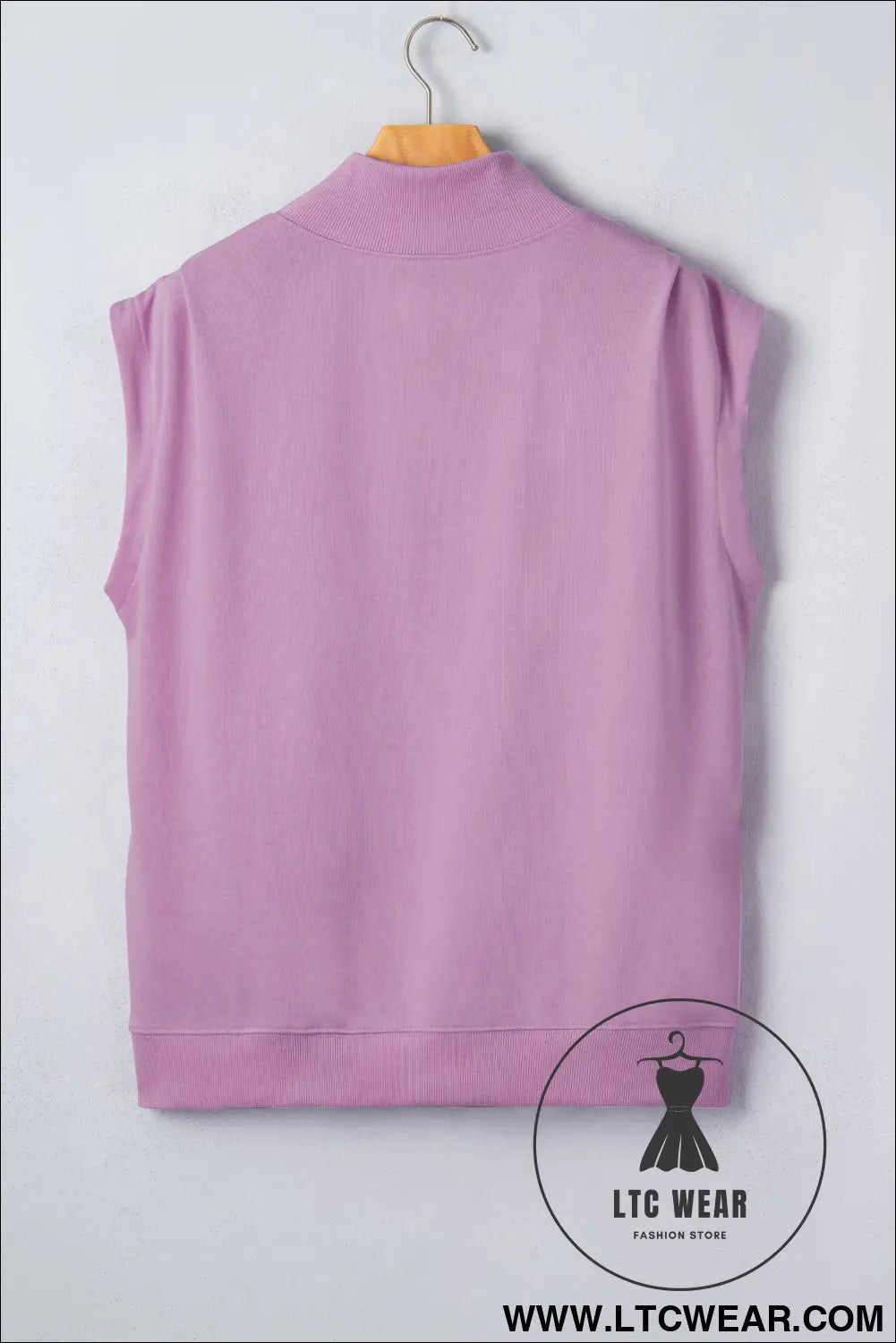 Yellow Solid Color High Neck Cap Sleeve Loose Top - L.T.C Wear Online Fashion Store