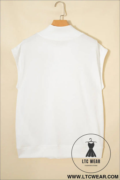 Yellow Solid Color High Neck Cap Sleeve Loose Top - L.T.C Wear Online Fashion Store