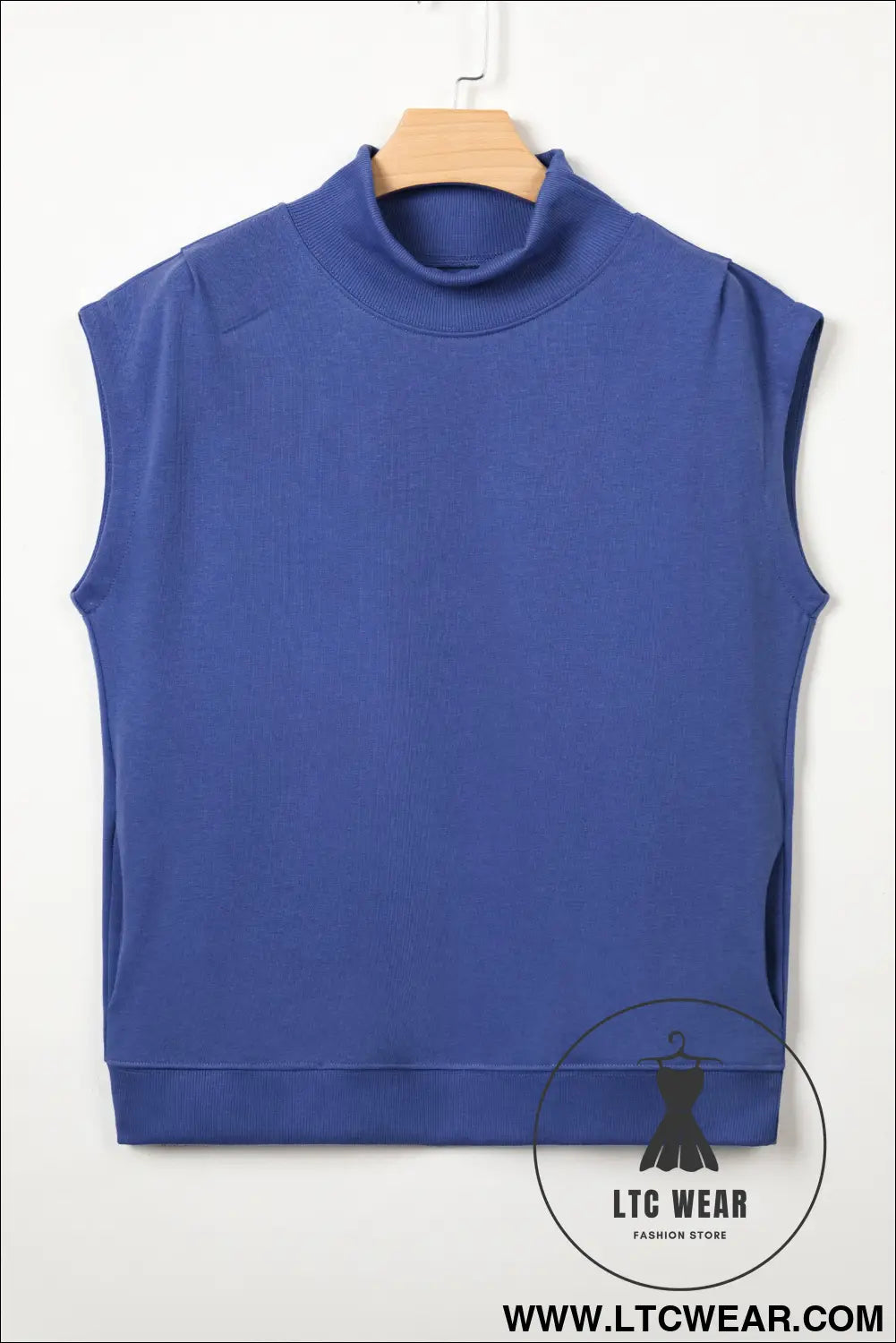 Yellow Solid Color High Neck Cap Sleeve Loose Top - L.T.C Wear Online Fashion Store