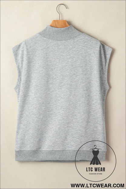 Yellow Solid Color High Neck Cap Sleeve Loose Top - L.T.C Wear Online Fashion Store