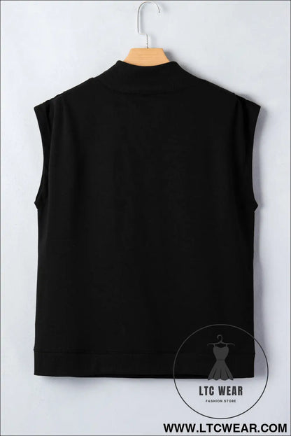 Yellow Solid Color High Neck Cap Sleeve Loose Top - L.T.C Wear Online Fashion Store