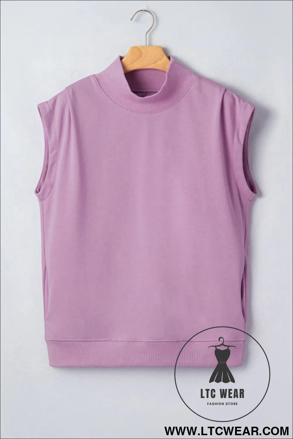 Yellow Solid Color High Neck Cap Sleeve Loose Top - L.T.C Wear Online Fashion Store