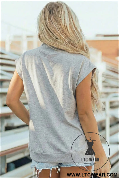 Yellow Solid Color High Neck Cap Sleeve Loose Top - L.T.C Wear Online Fashion Store