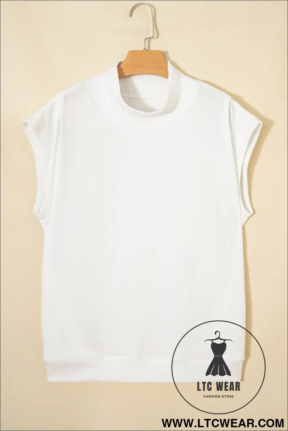 Yellow Solid Color High Neck Cap Sleeve Loose Top - L.T.C Wear Online Fashion Store