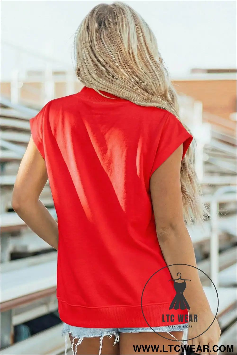 Yellow Solid Color High Neck Cap Sleeve Loose Top - L.T.C Wear Online Fashion Store