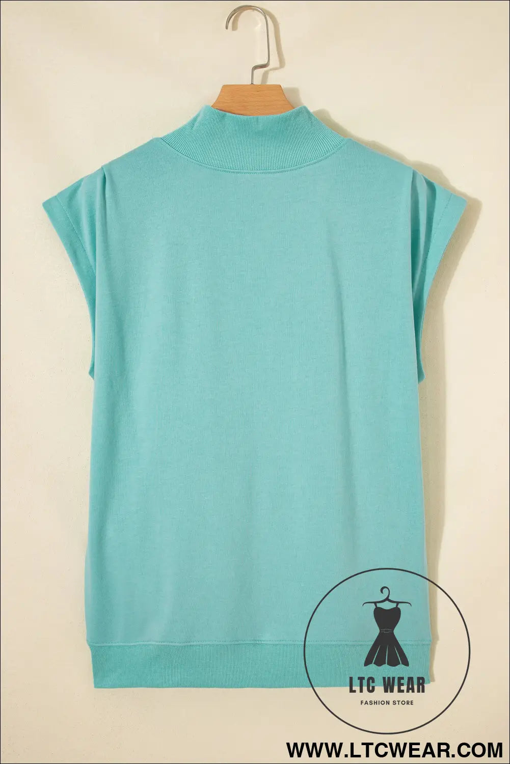 Yellow Solid Color High Neck Cap Sleeve Loose Top - L.T.C Wear Online Fashion Store