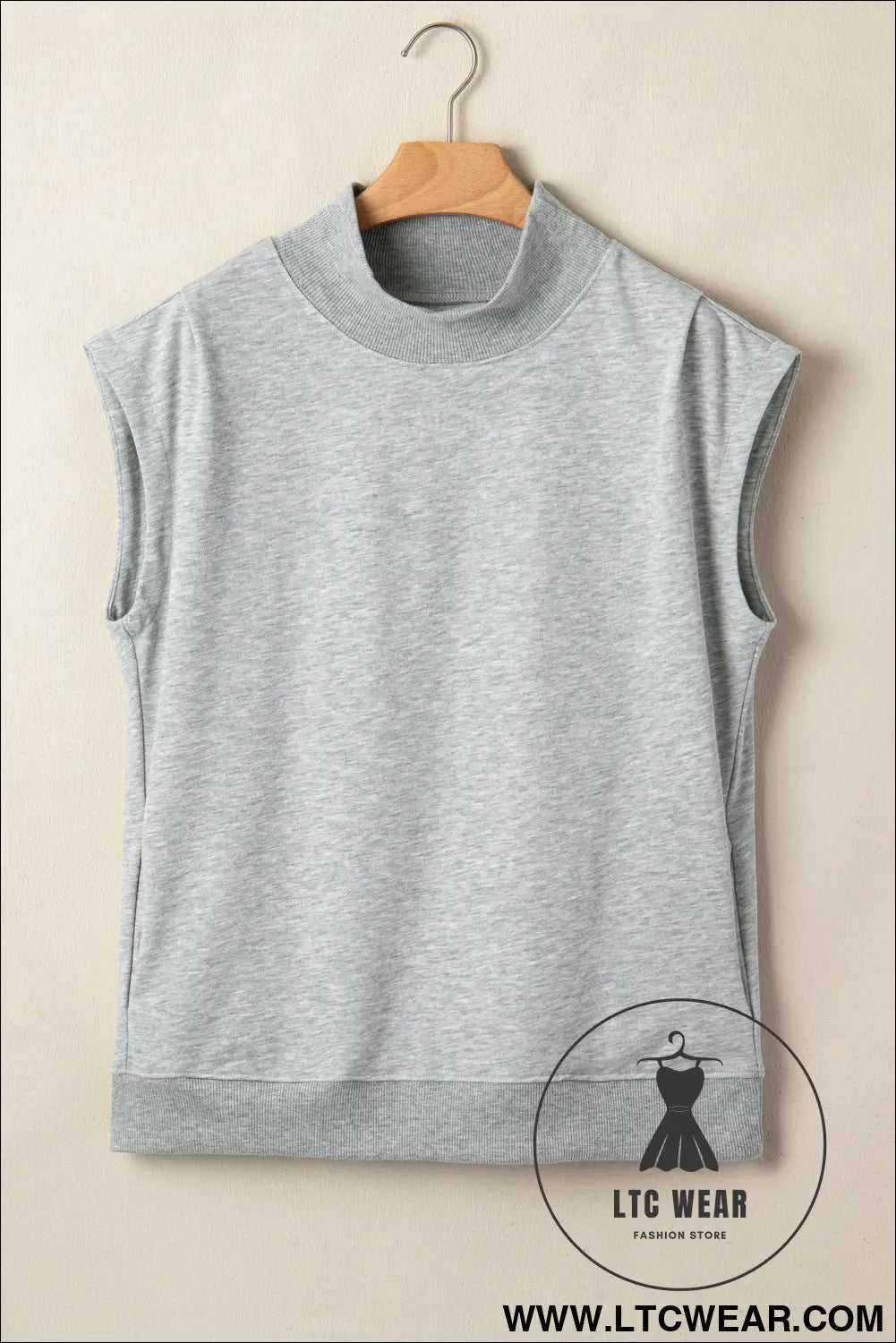 Yellow Solid Color High Neck Cap Sleeve Loose Top - L.T.C Wear Online Fashion Store