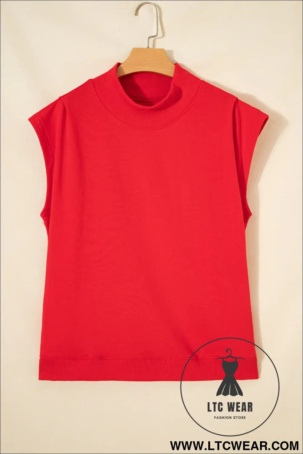 Yellow Solid Color High Neck Cap Sleeve Loose Top - L.T.C Wear Online Fashion Store