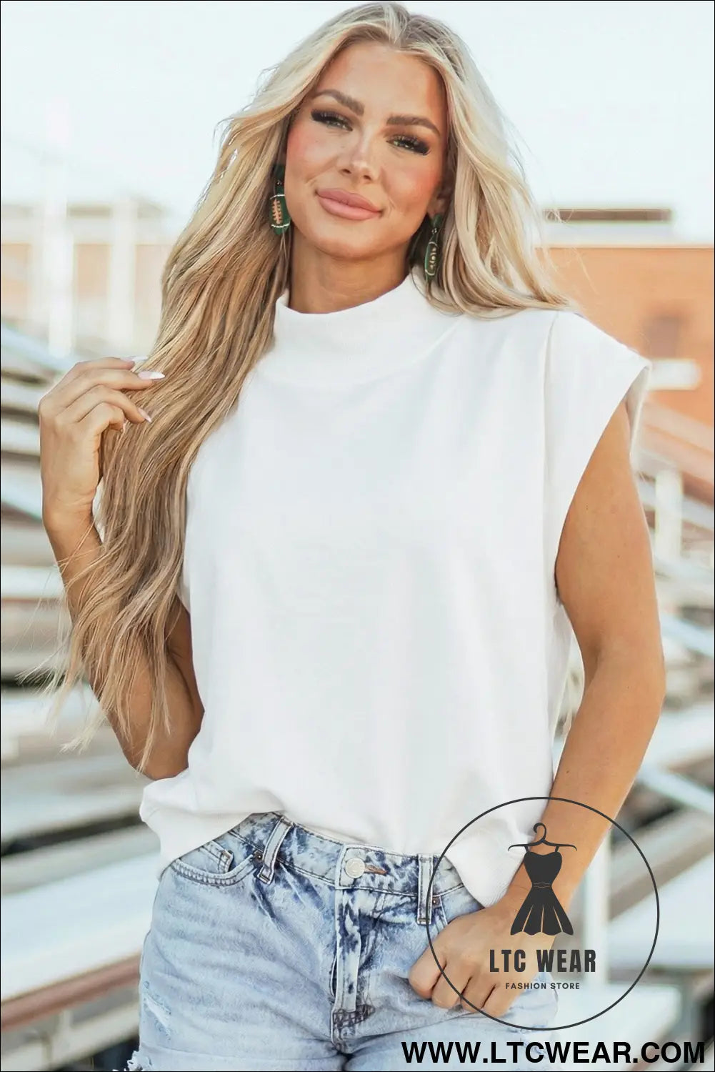 Yellow Solid Color High Neck Cap Sleeve Loose Top - L.T.C Wear Online Fashion Store