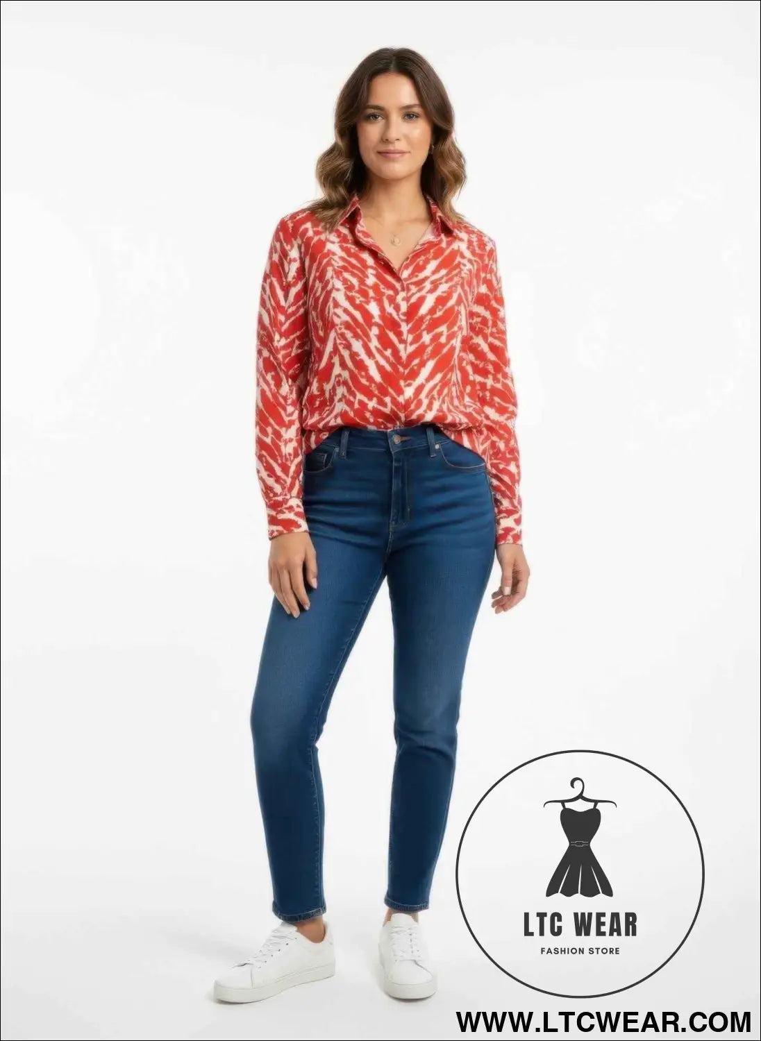 Zebra Print Button-up Shirt