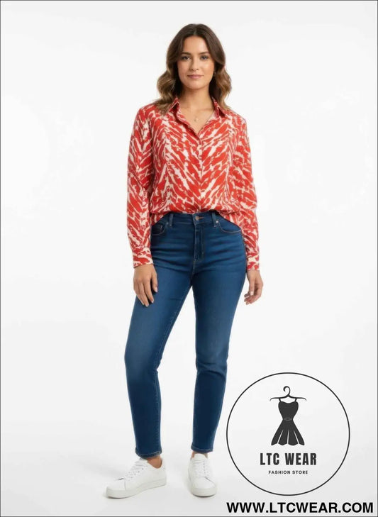 Zebra Print Button-up Shirt