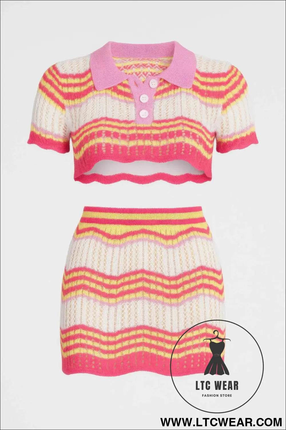 Zig Zag Crochet Two Piece Set