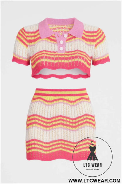Zig Zag Crochet Two Piece Set