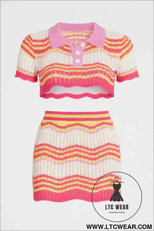Zig Zag Crochet Two Piece Set