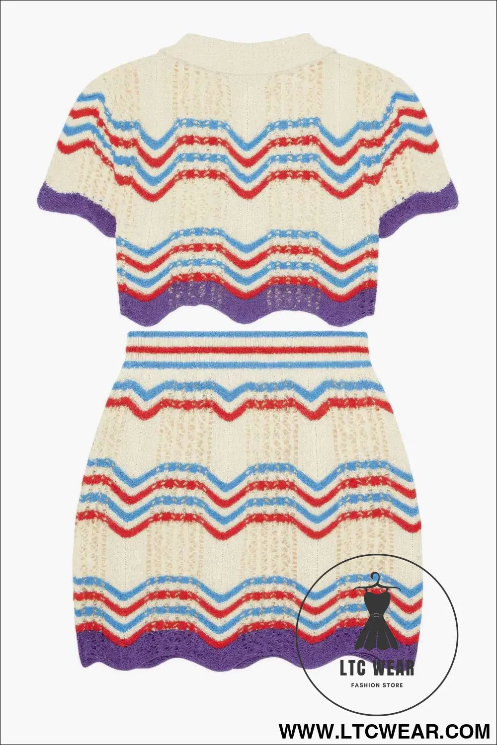 Zig Zag Crochet Two Piece Set