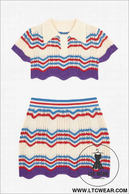 Zig Zag Crochet Two Piece Set