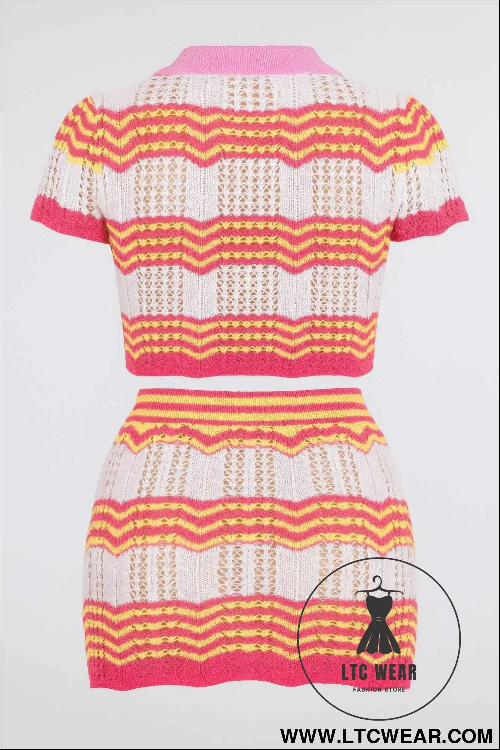 Zig Zag Crochet Two Piece Set