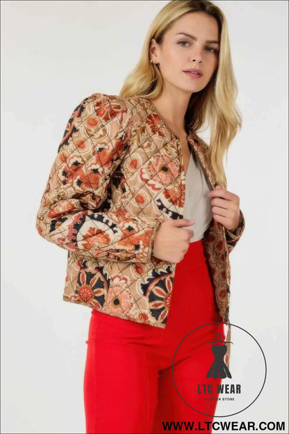 Zip Up Multi-print Jacket