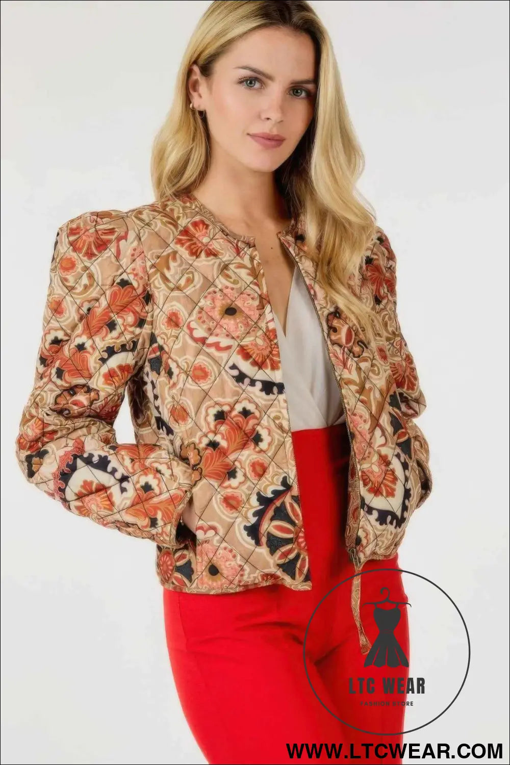 Zip Up Multi-print Jacket