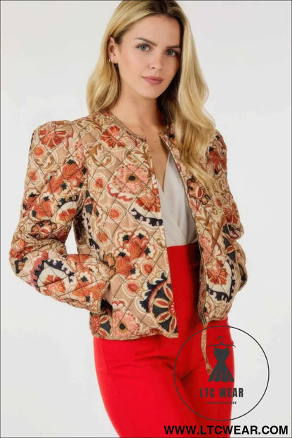 Zip Up Multi-print Jacket