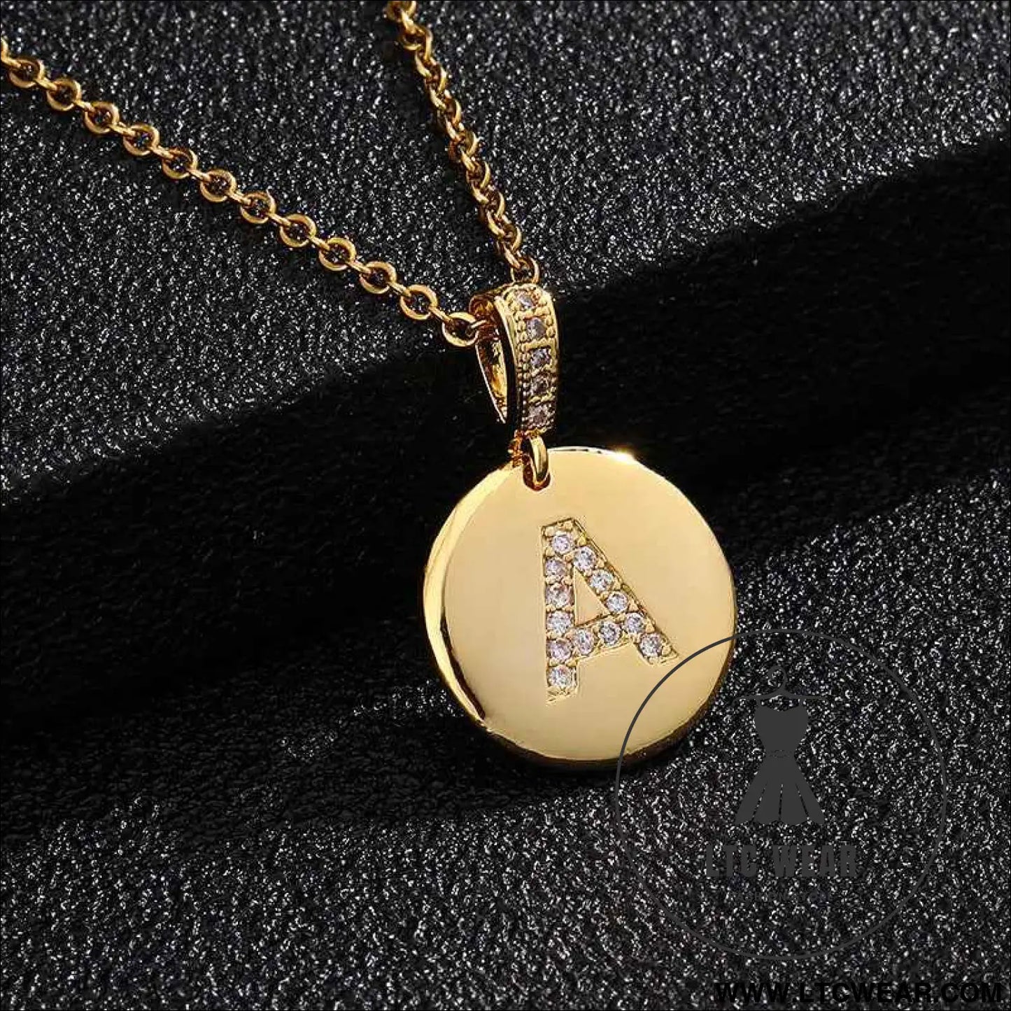 Zircon Initial Disc Necklace Collection